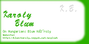 karoly blum business card
